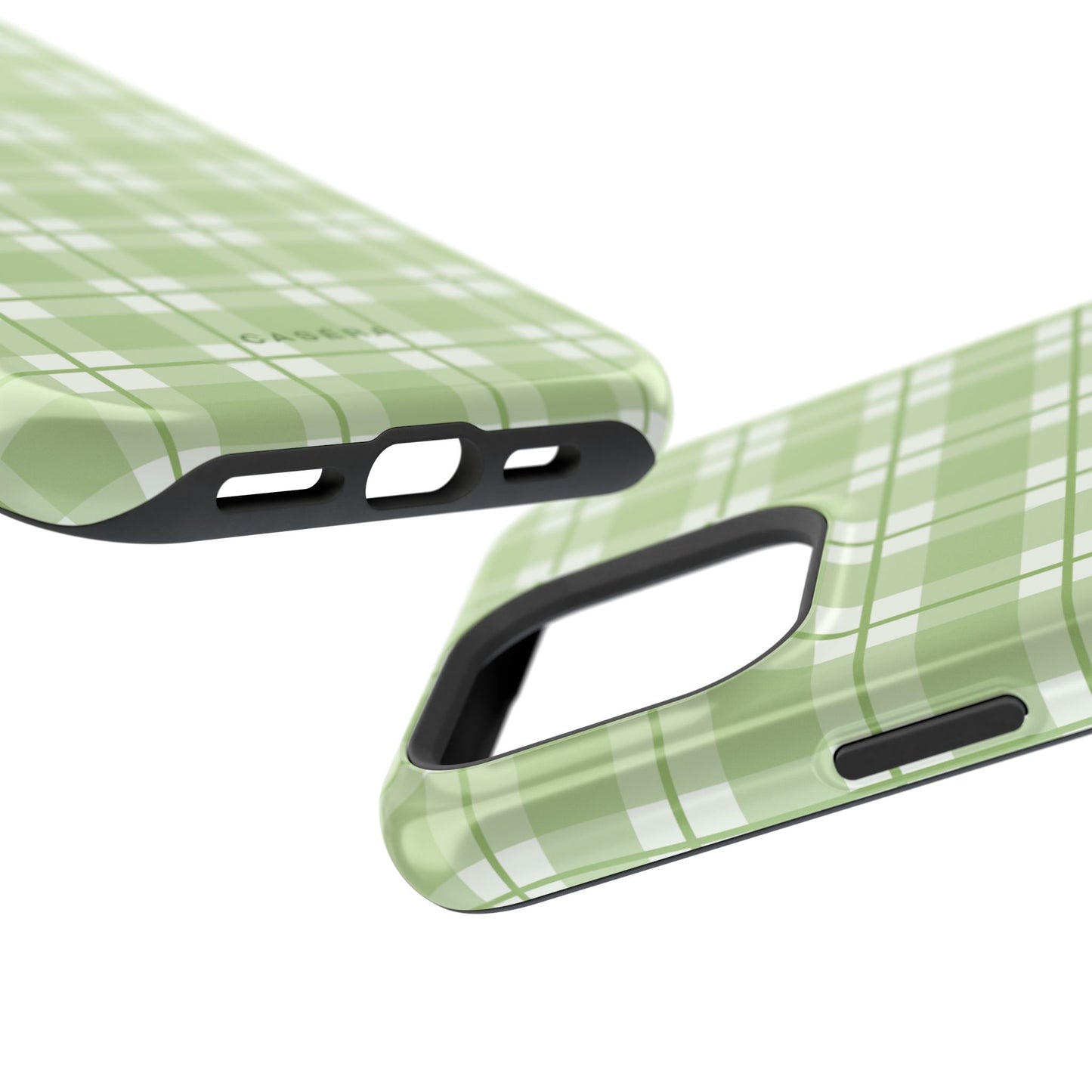 Green Plaid Magnetic Impact-Resistant Phone Case