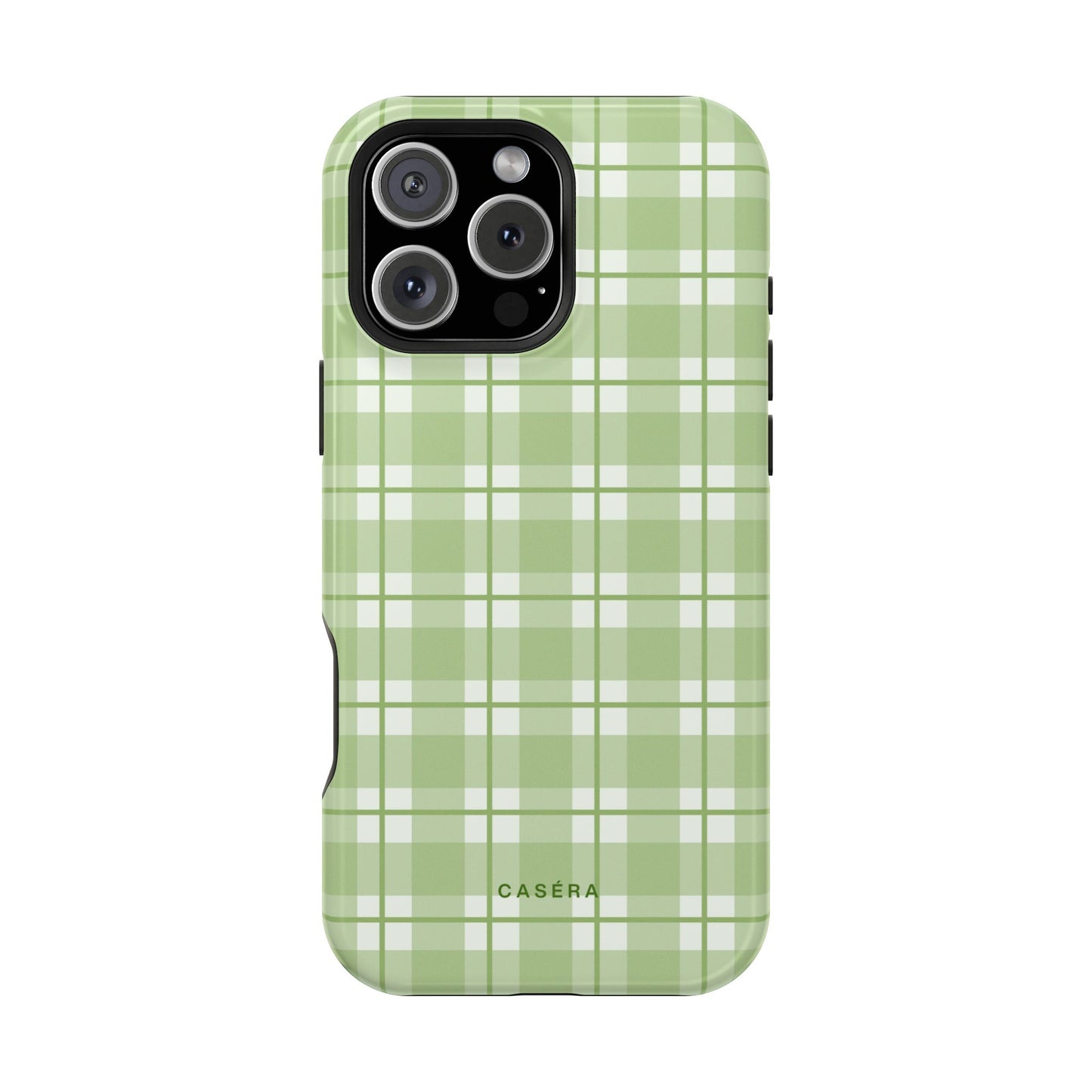 Green Plaid Magnetic Impact-Resistant Phone Case