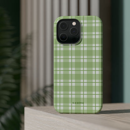 Green Plaid Magnetic Impact-Resistant Phone Case