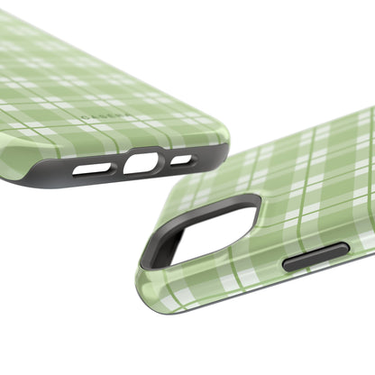 Green Plaid Magnetic Impact-Resistant Phone Case