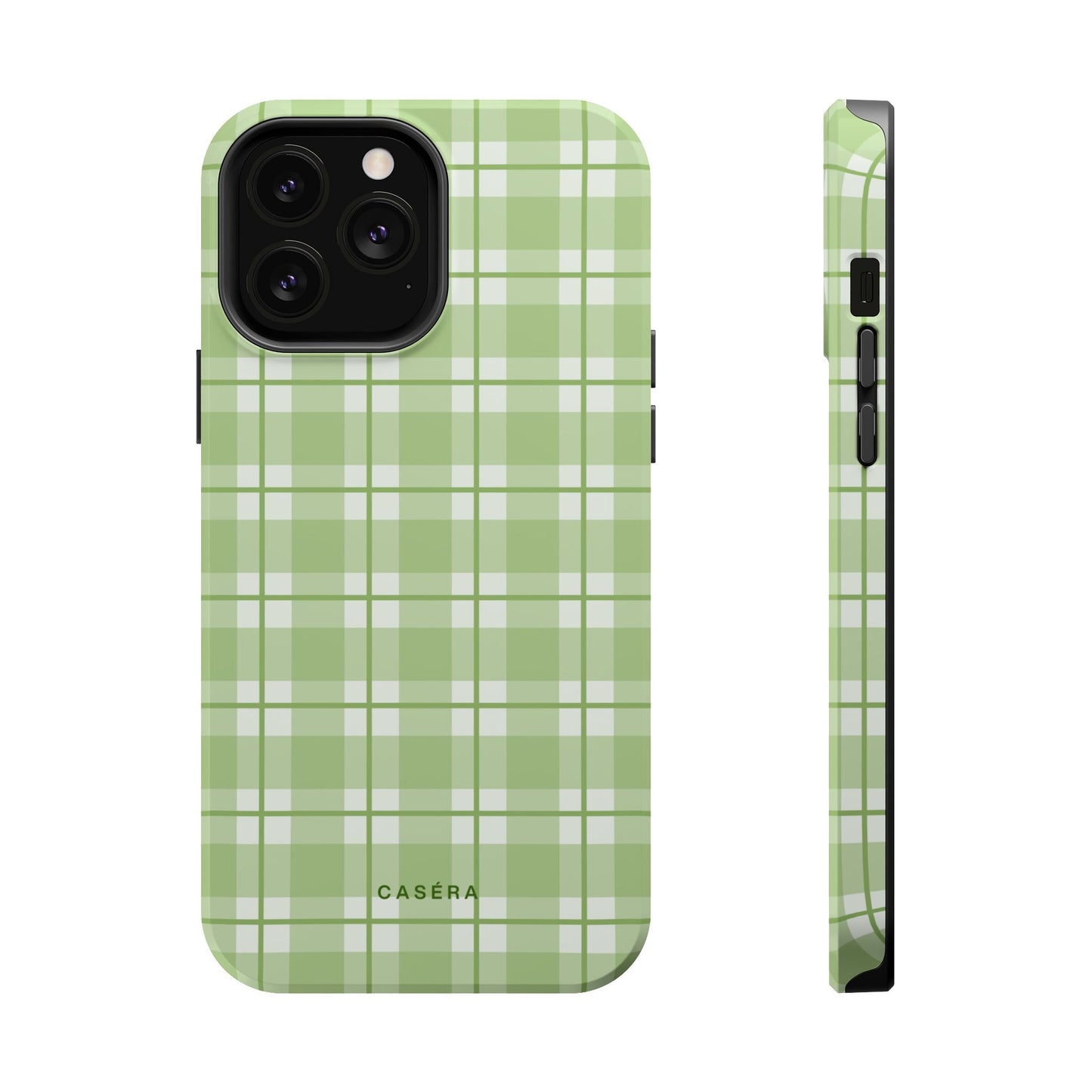 Green Plaid Magnetic Impact-Resistant Phone Case
