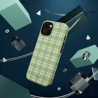Green Plaid Magnetic Impact-Resistant Phone Case