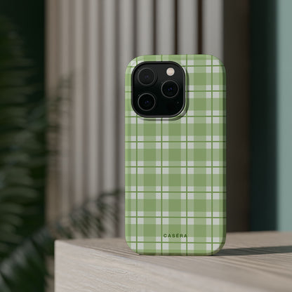 Green Plaid Magnetic Impact-Resistant Phone Case