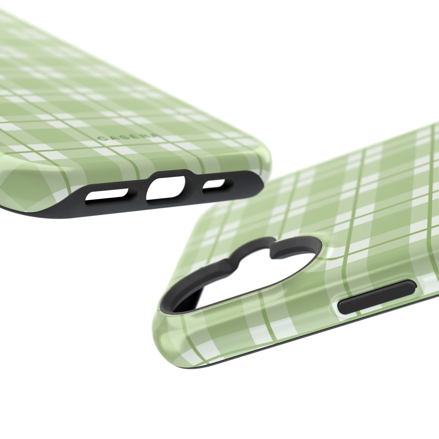 Green Plaid Magnetic Impact-Resistant Phone Case