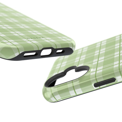 Green Plaid Magnetic Impact-Resistant Phone Case