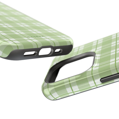 Green Plaid Magnetic Impact-Resistant Phone Case