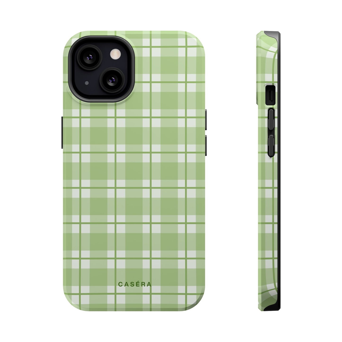 Green Plaid Magnetic Impact-Resistant Phone Case