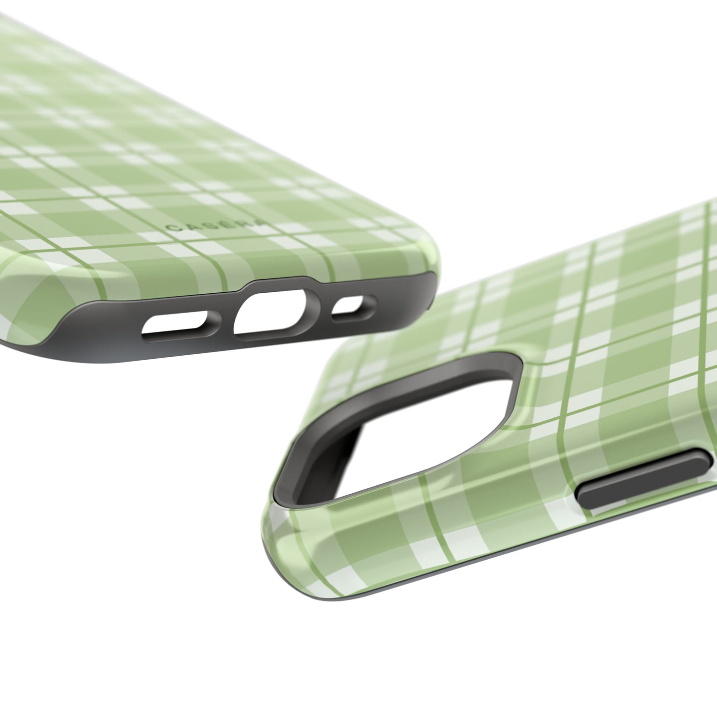 Green Plaid Magnetic Impact-Resistant Phone Case