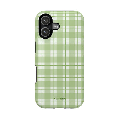 Green Plaid Magnetic Impact-Resistant Phone Case