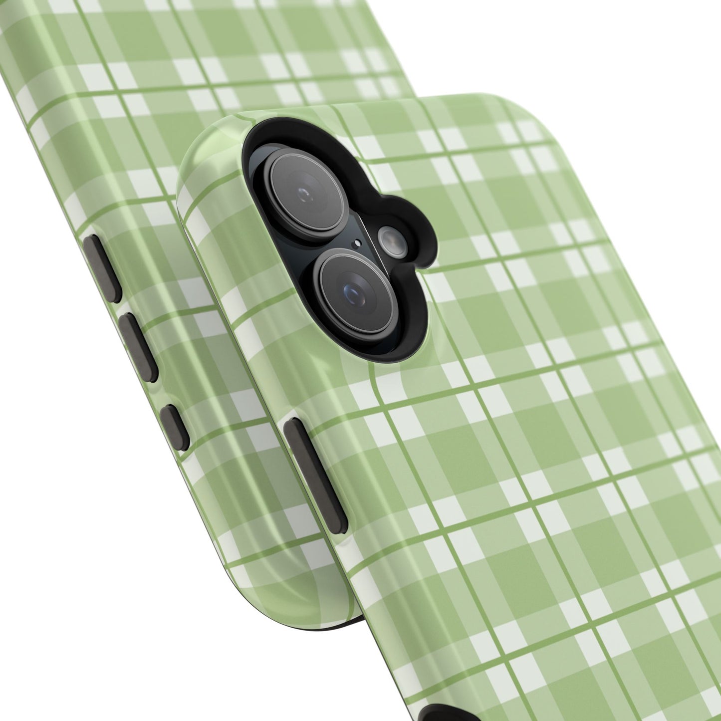 Green Plaid Magnetic Impact-Resistant Phone Case
