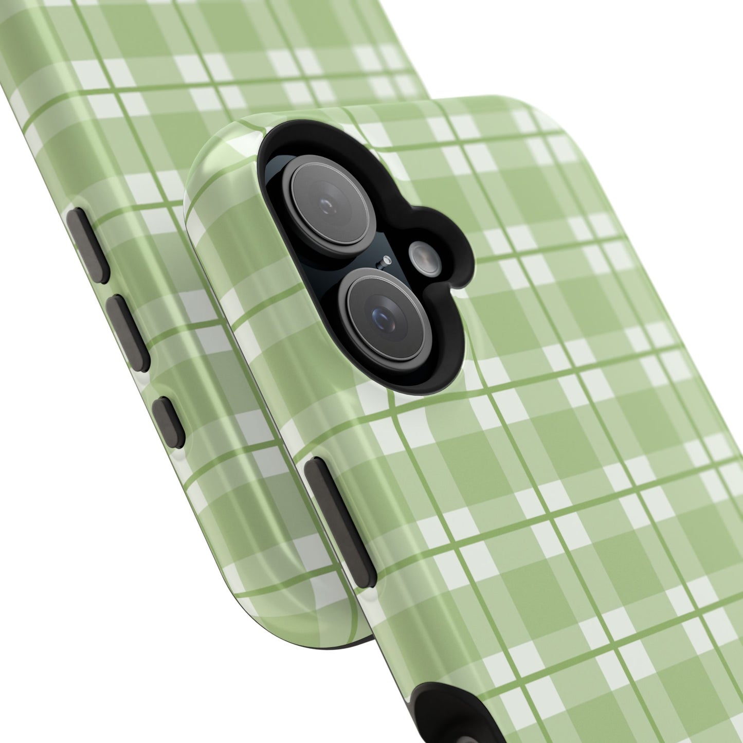 Green Plaid Magnetic Impact-Resistant Phone Case