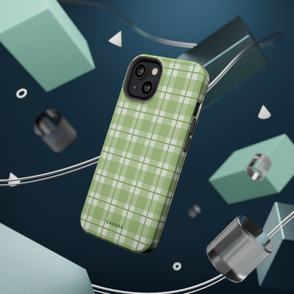 Green Plaid Magnetic Impact-Resistant Phone Case