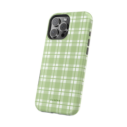 Green Plaid Magnetic Impact-Resistant Phone Case