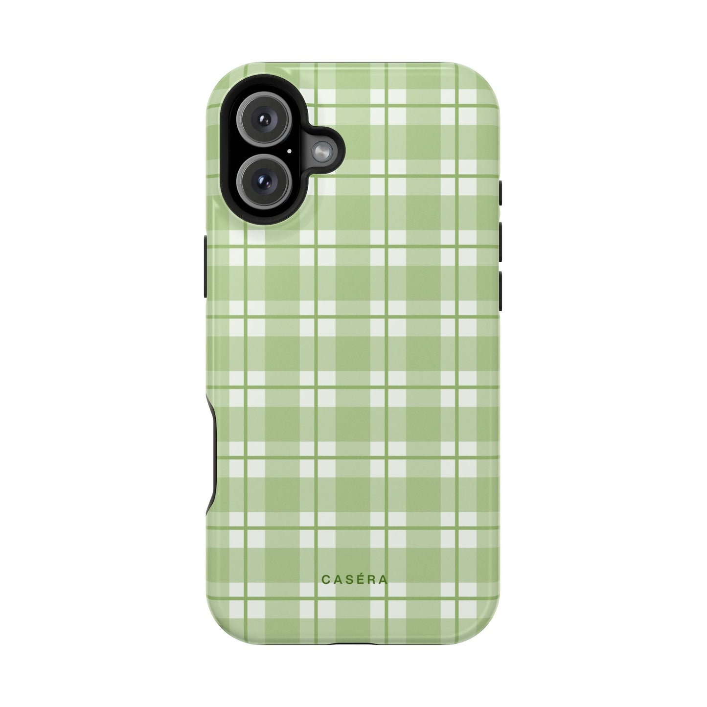 Green Plaid Magnetic Impact-Resistant Phone Case