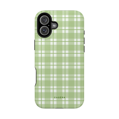 Green Plaid Magnetic Impact-Resistant Phone Case