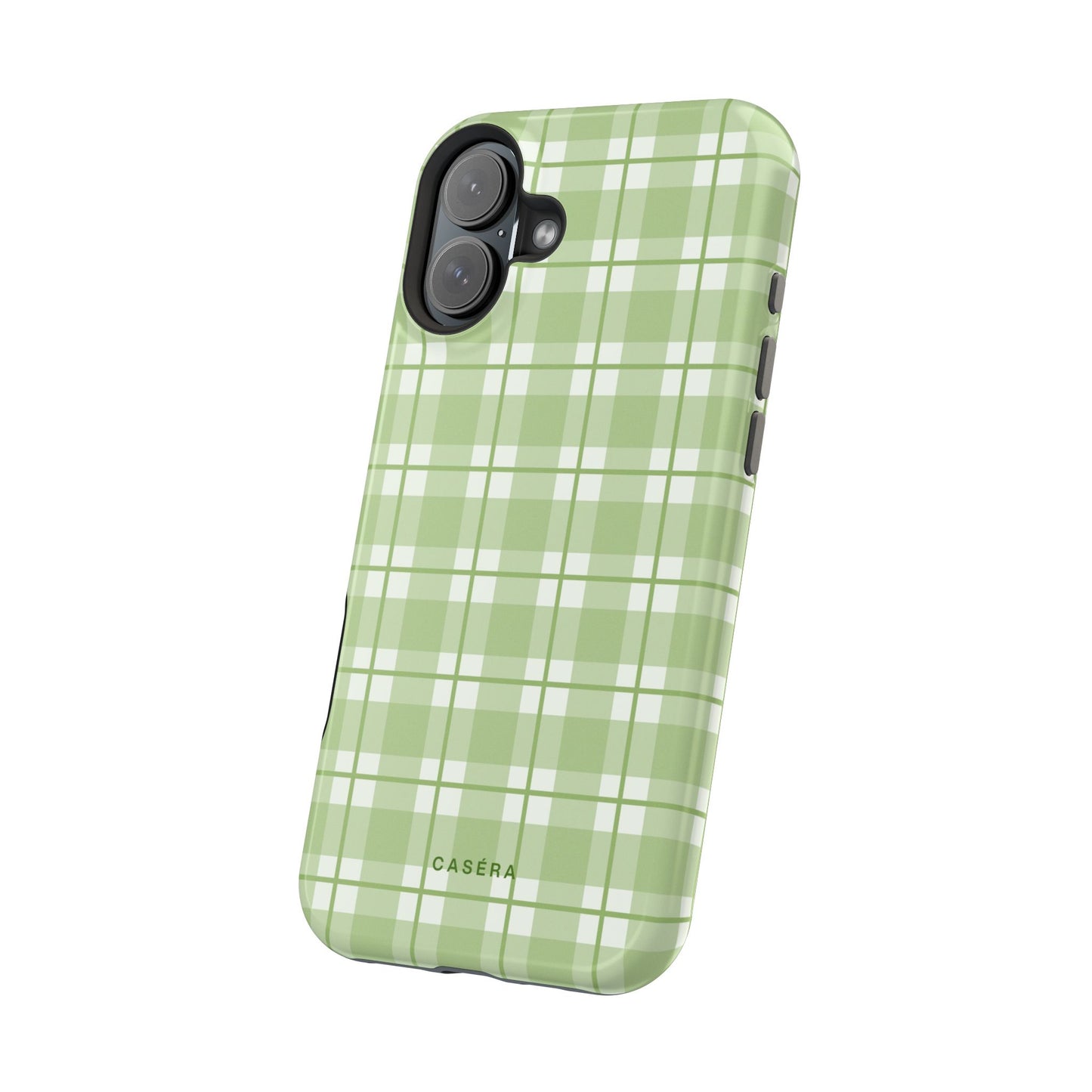 Green Plaid Magnetic Impact-Resistant Phone Case