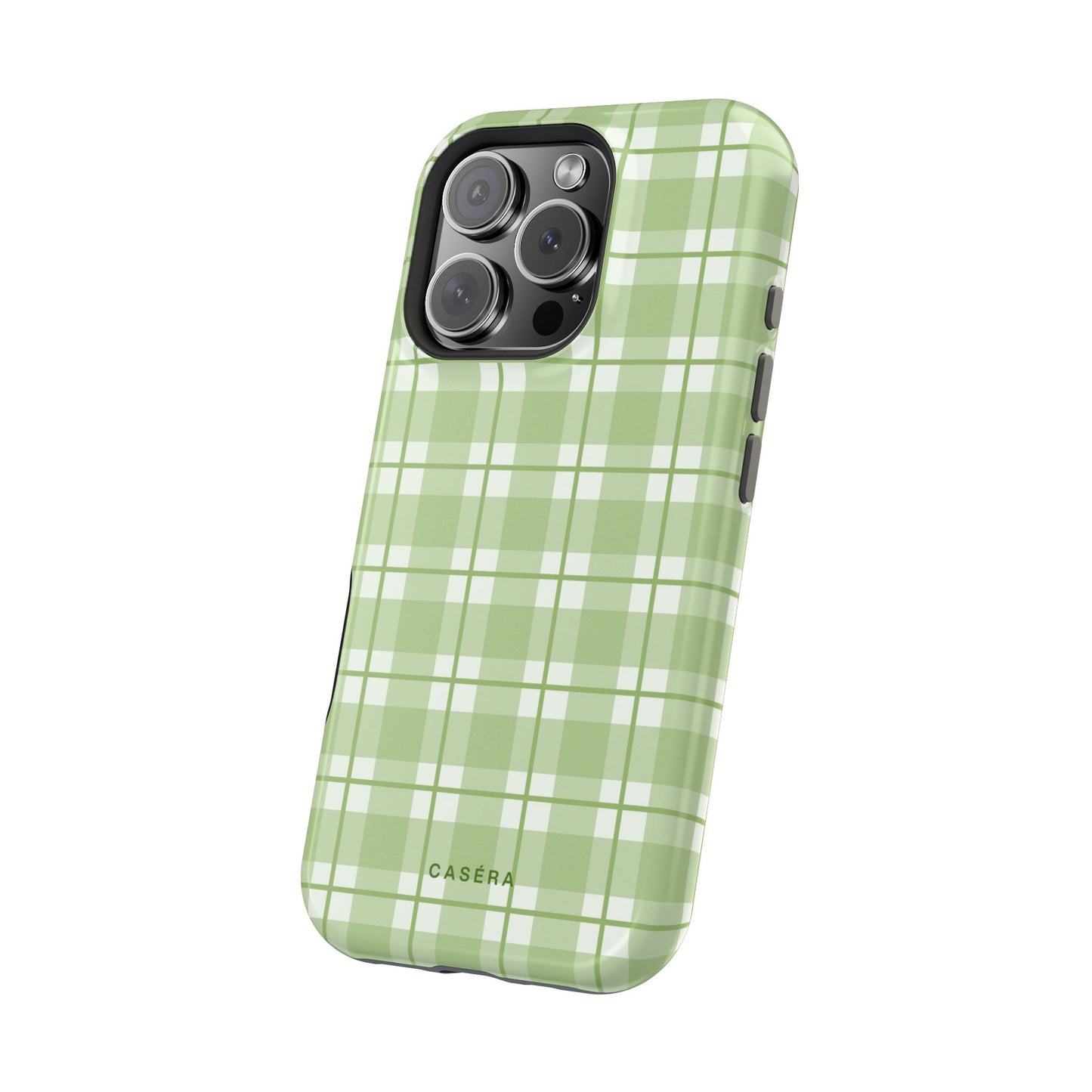 Green Plaid Magnetic Impact-Resistant Phone Case