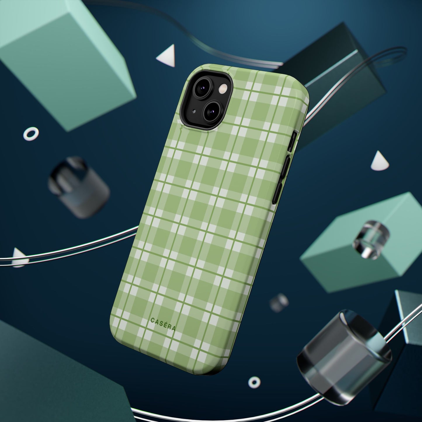 Green Plaid Magnetic Impact-Resistant Phone Case