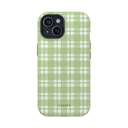 Green Plaid Magnetic Impact-Resistant Phone Case