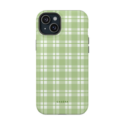 Green Plaid Magnetic Impact-Resistant Phone Case
