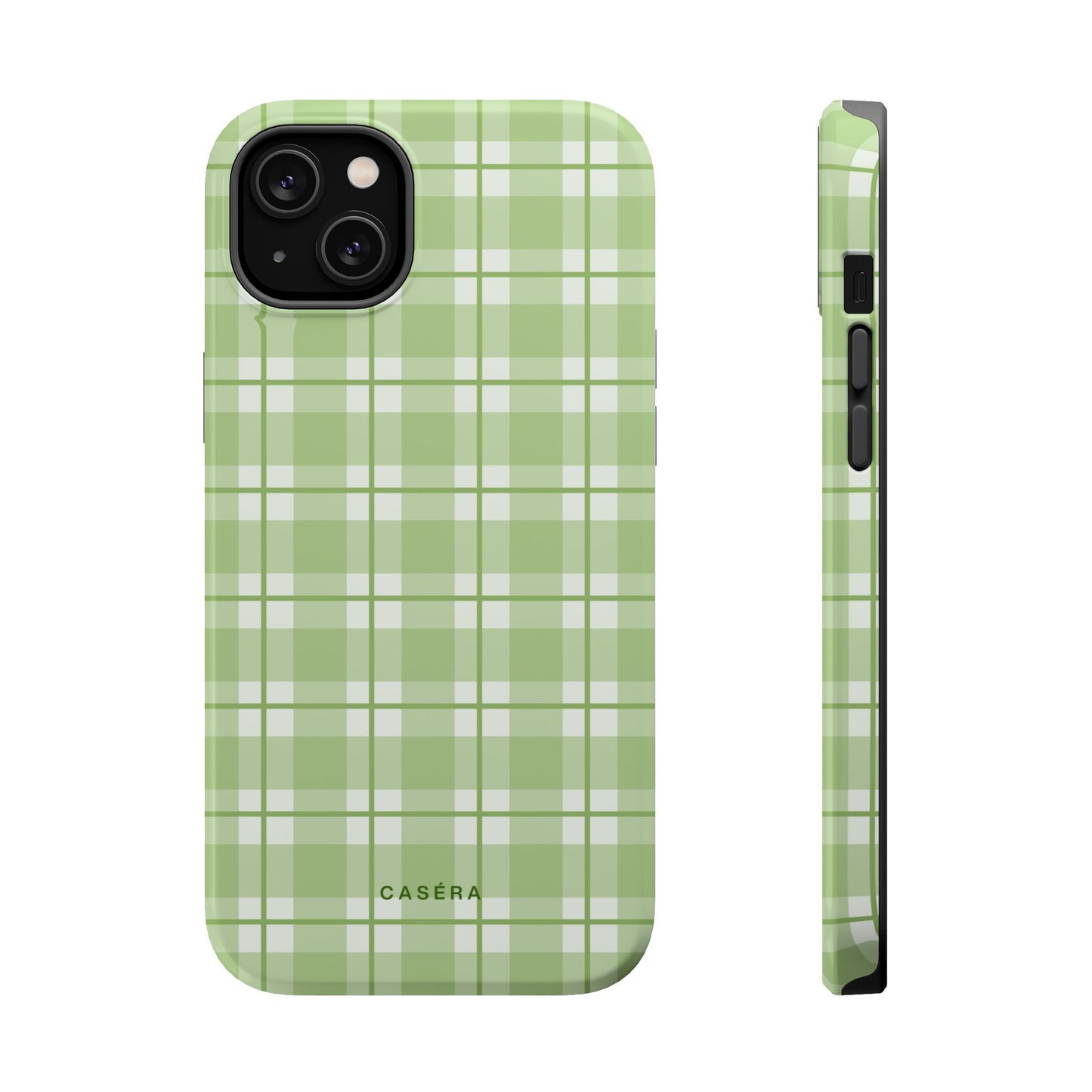 Green Plaid Magnetic Impact-Resistant Phone Case
