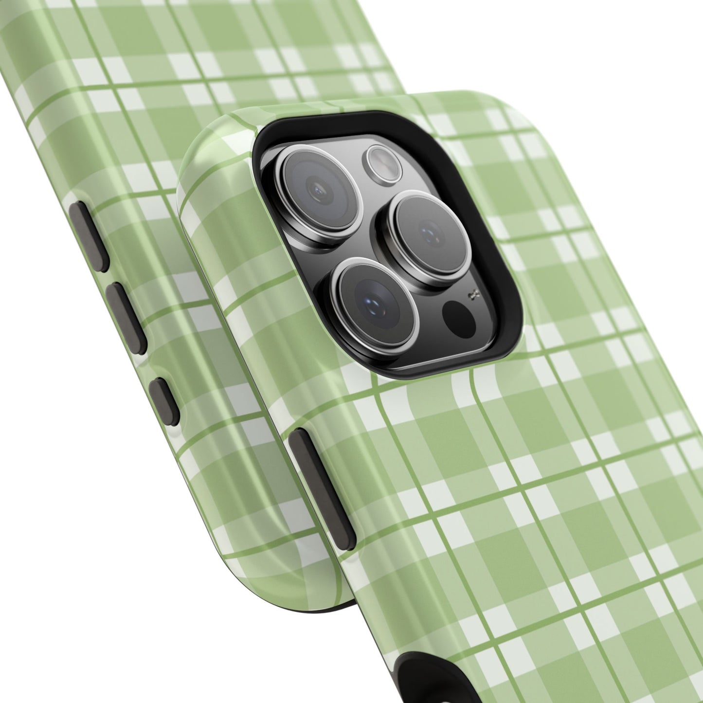 Green Plaid Magnetic Impact-Resistant Phone Case