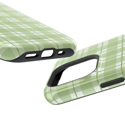 Green Plaid Magnetic Impact-Resistant Phone Case