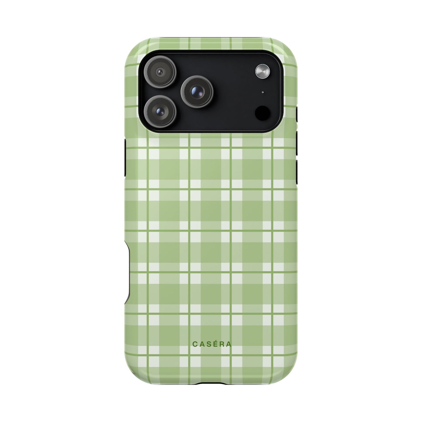 Green Plaid Magnetic Impact-Resistant Phone Case