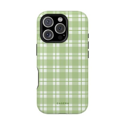 Green Plaid Magnetic Impact-Resistant Phone Case