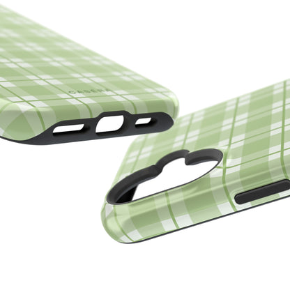 Green Plaid Magnetic Impact-Resistant Phone Case