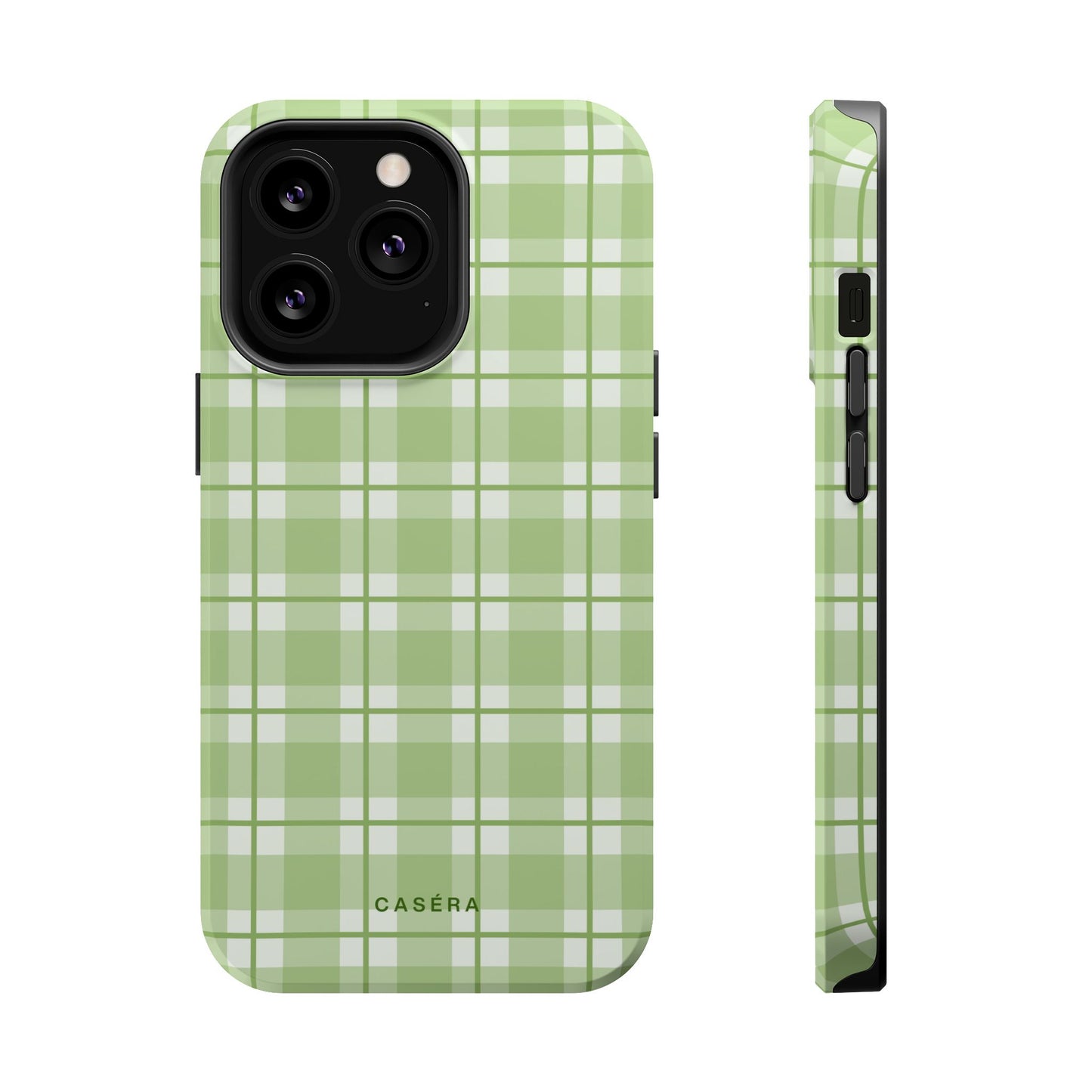 Green Plaid Magnetic Impact-Resistant Phone Case