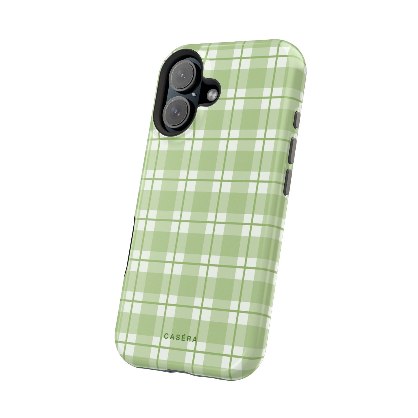 Green Plaid Magnetic Impact-Resistant Phone Case