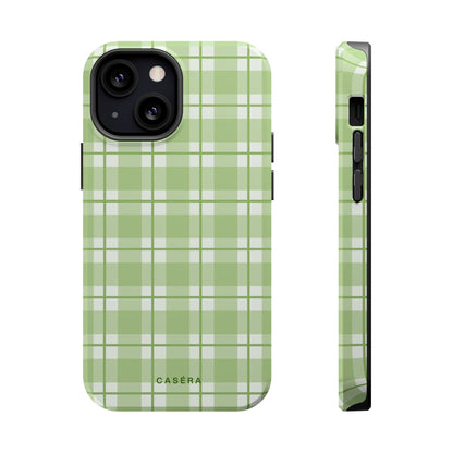 Green Plaid Magnetic Impact-Resistant Phone Case