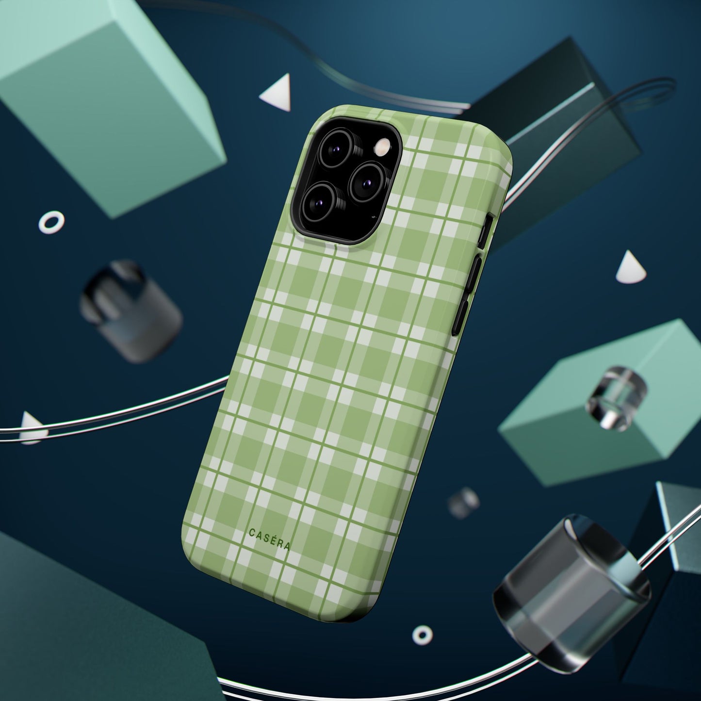 Green Plaid Magnetic Impact-Resistant Phone Case