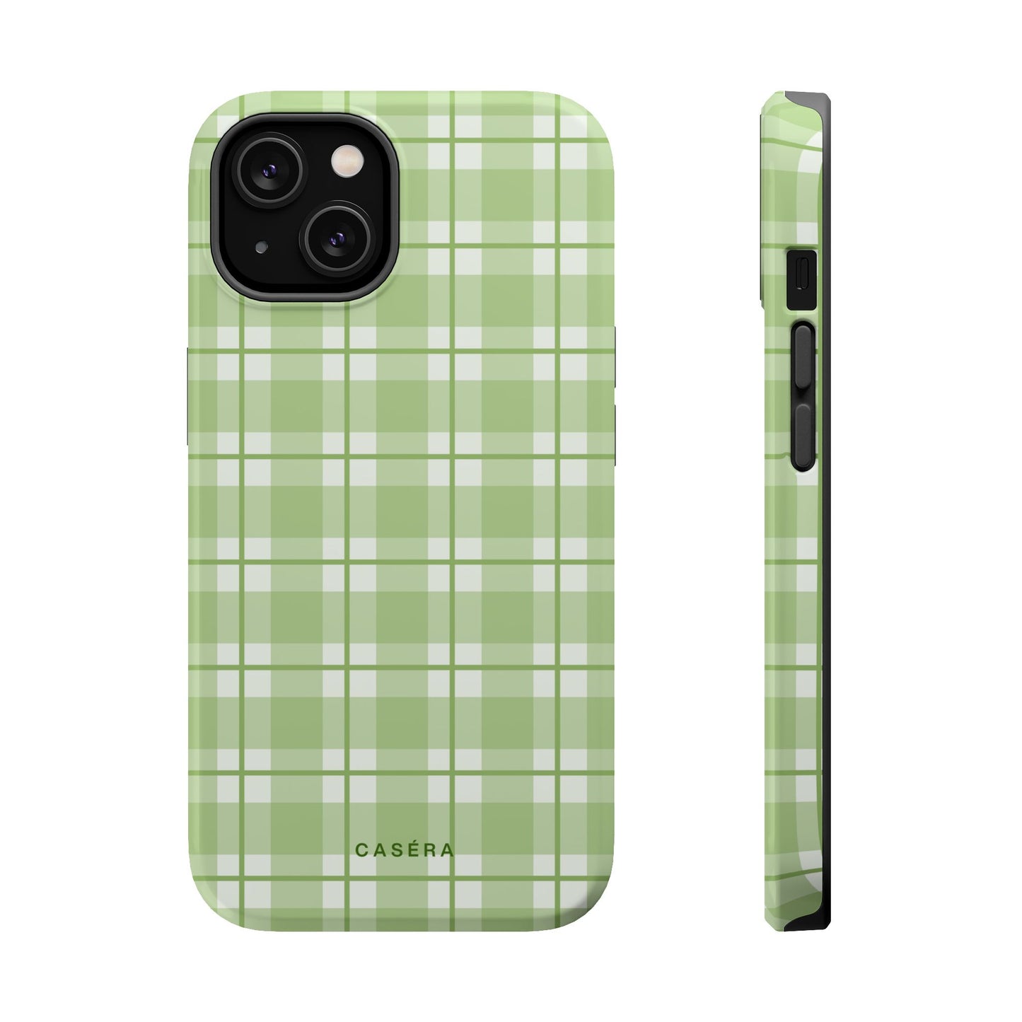 Green Plaid Magnetic Impact-Resistant Phone Case