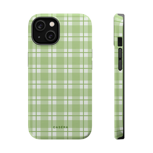 Green Plaid Magnetic Impact-Resistant Phone Case