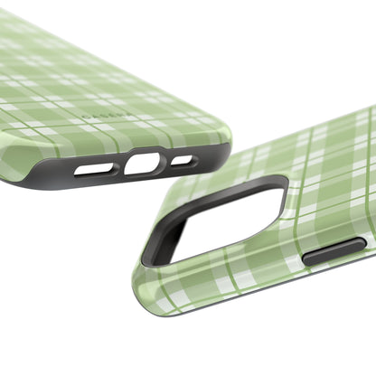 Green Plaid Magnetic Impact-Resistant Phone Case