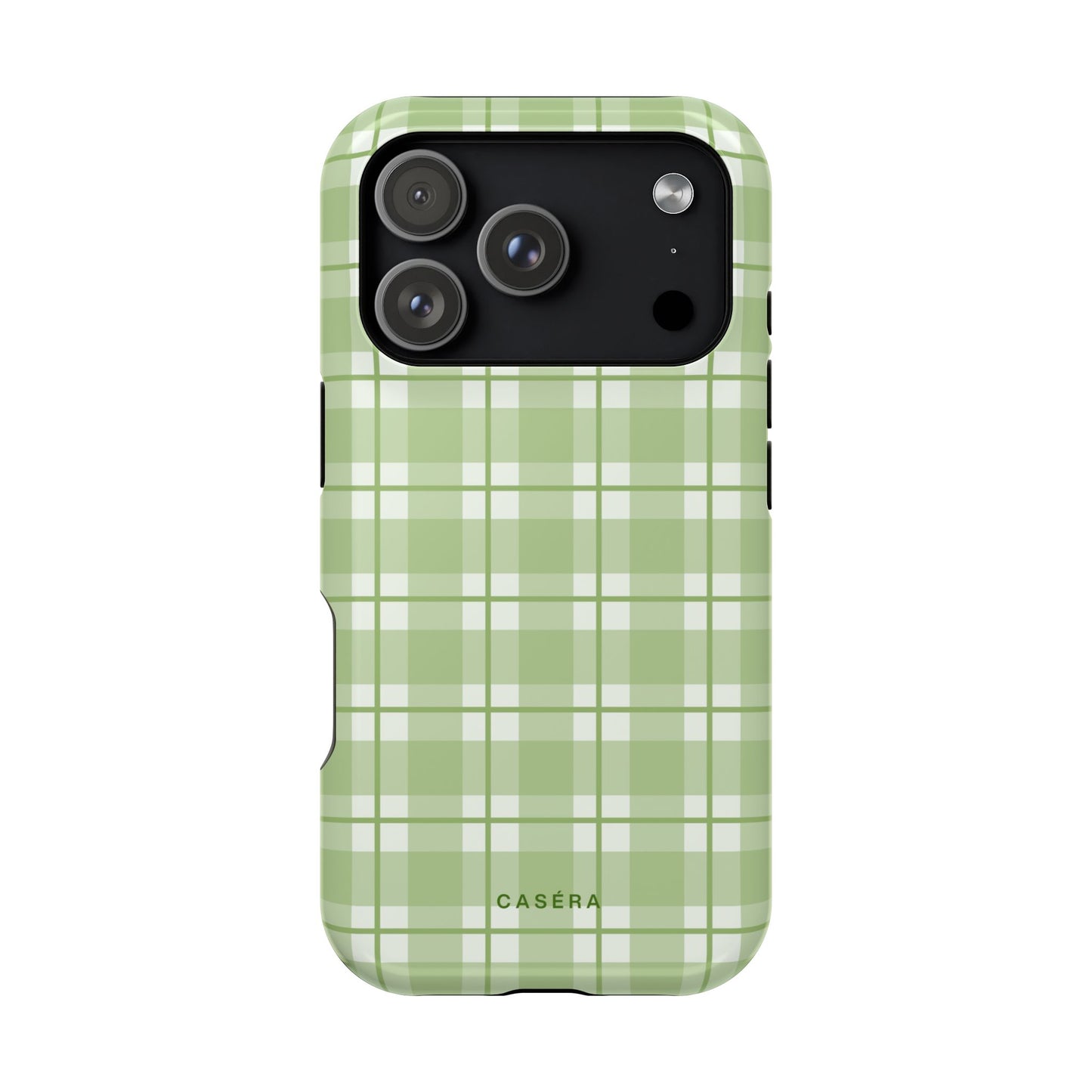 Green Plaid Magnetic Impact-Resistant Phone Case